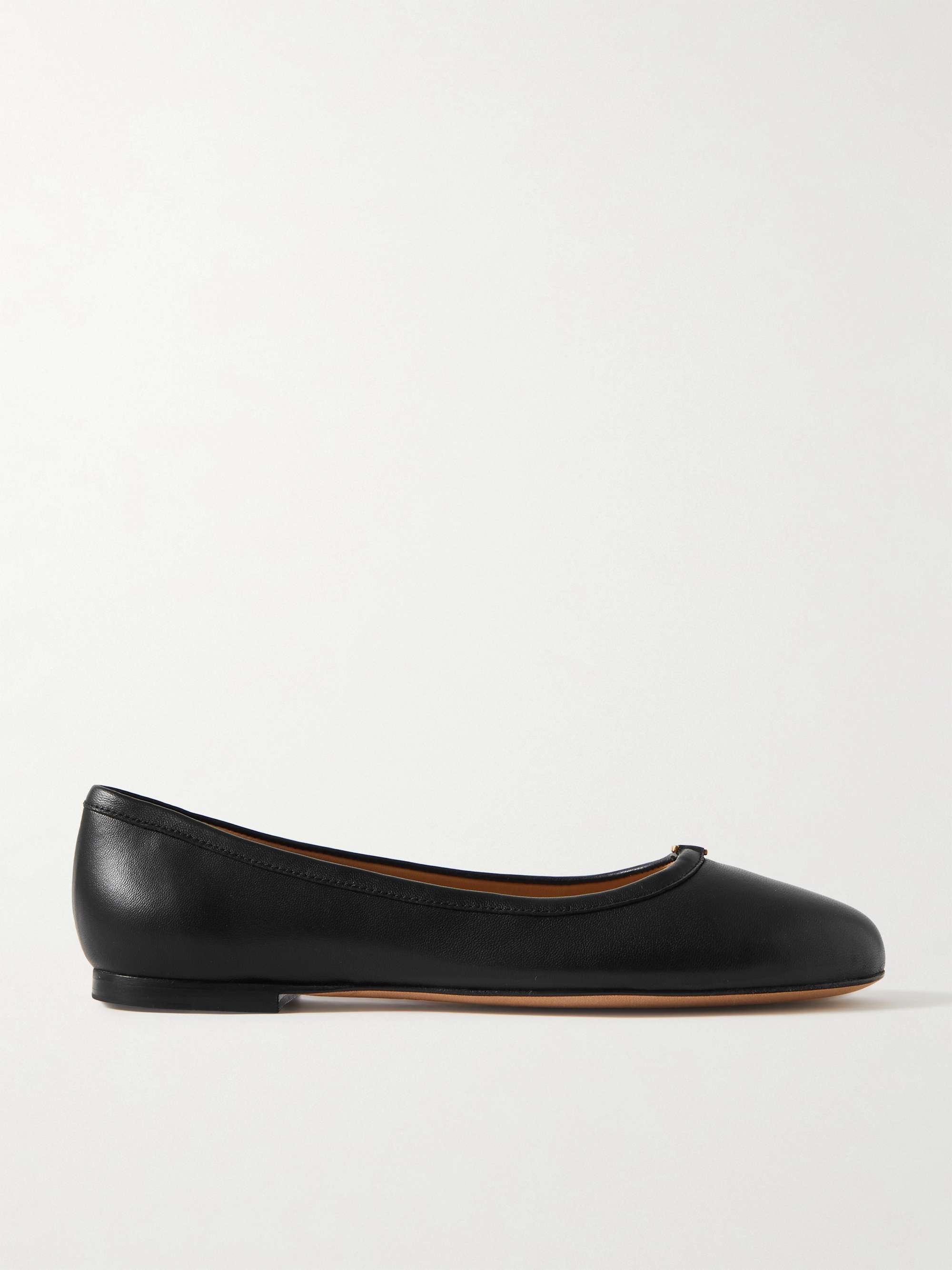 CHLOÉ + NET SUSTAIN Marcie embellished leather ballet flats | NET-A-PORTER