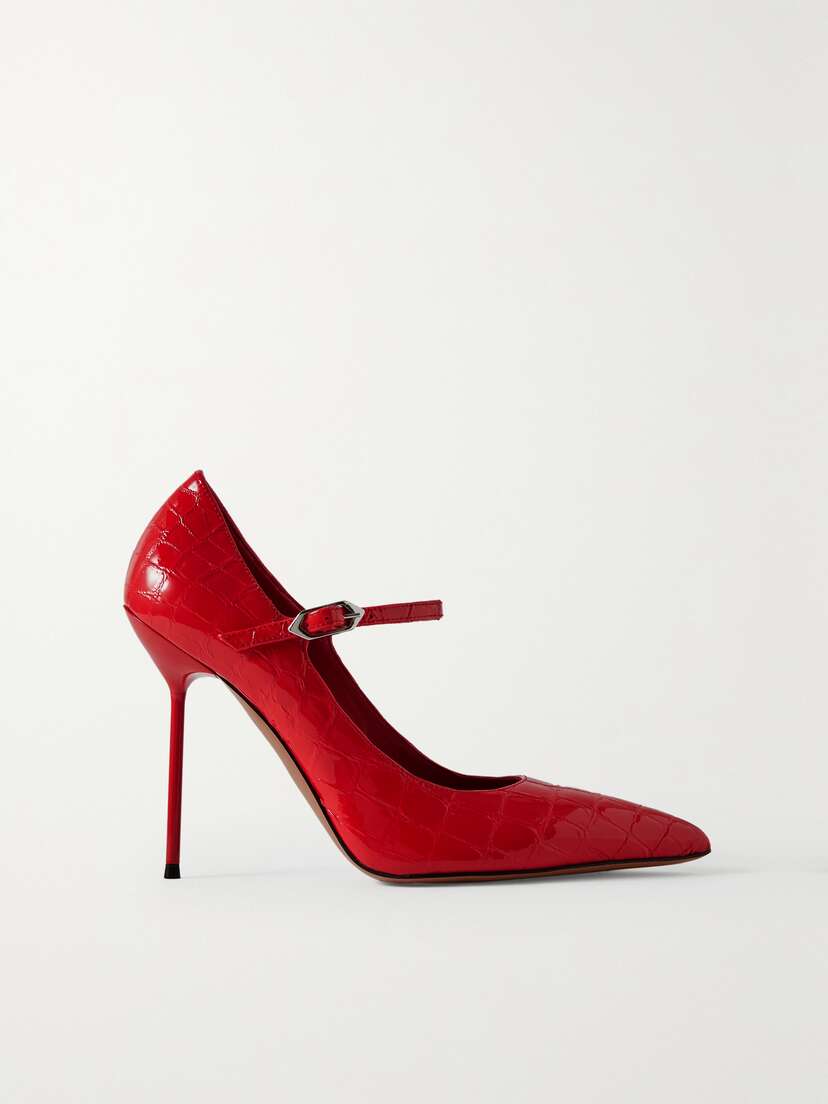 Paris Texas Livia Croc-effect Patent-leather Pumps