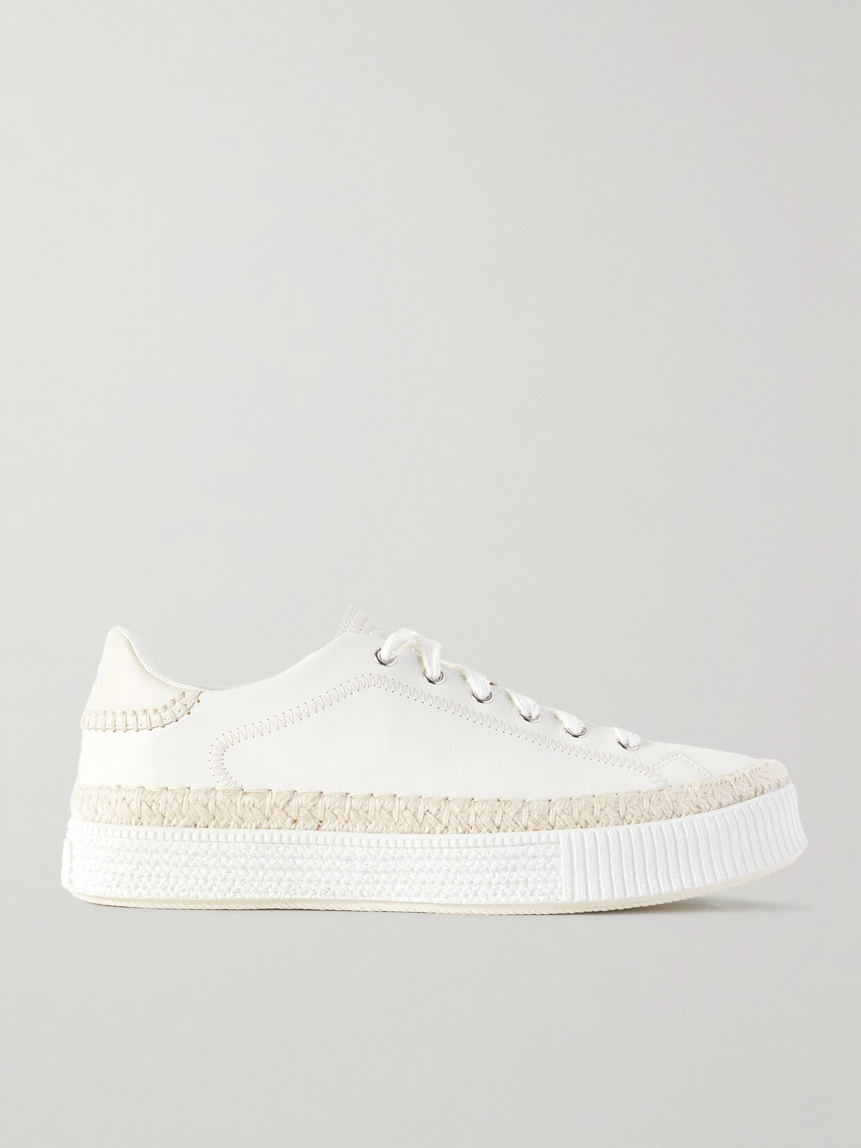 Chloé + Net Sustain Telma Rope-trimmed Leather Sneakers - White
