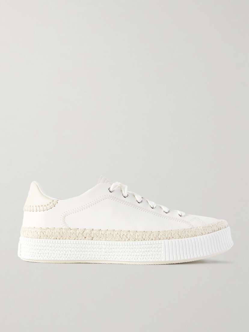 Chloé + Net Sustain Telma Rope-trimmed Leather Sneakers