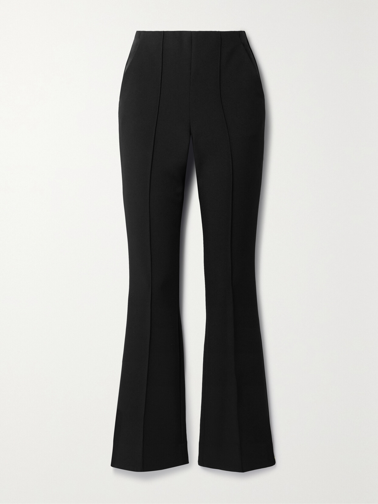 Veronica Beard Keith High Rise Flared Pintuck Pants In Black