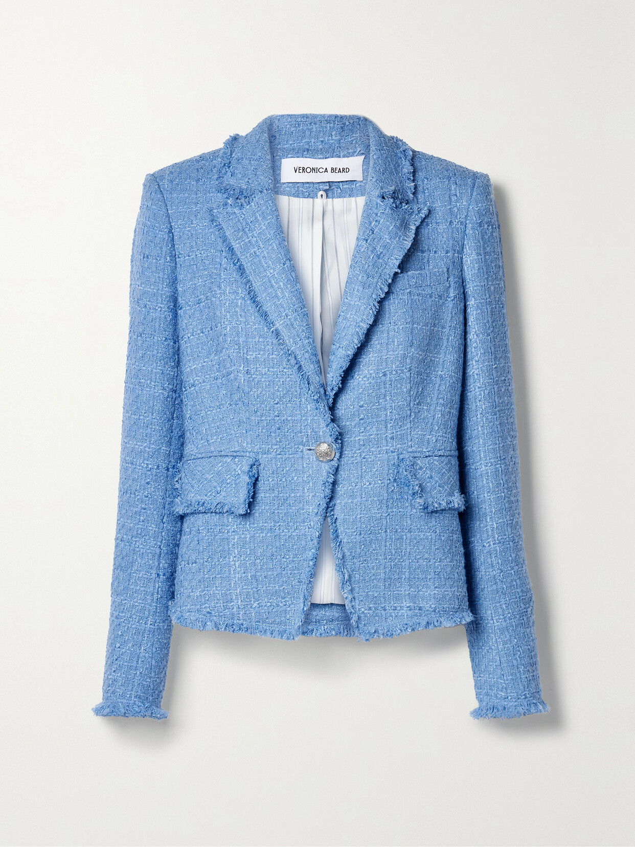 Veronica Beard - Hosanna Dickey Frayed Cotton-blend Tweed Blazer - Blue