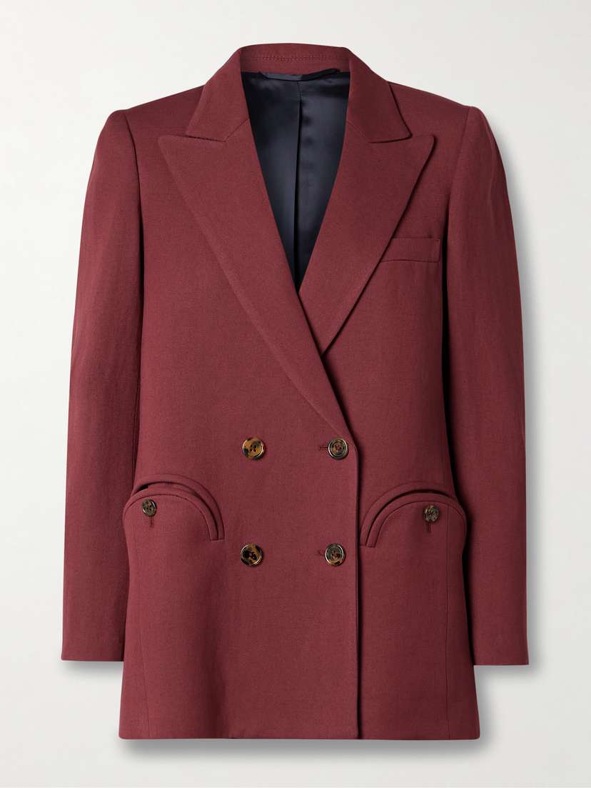 Blazé Milano Everyday Double-breasted Grain De Poudre Blazer