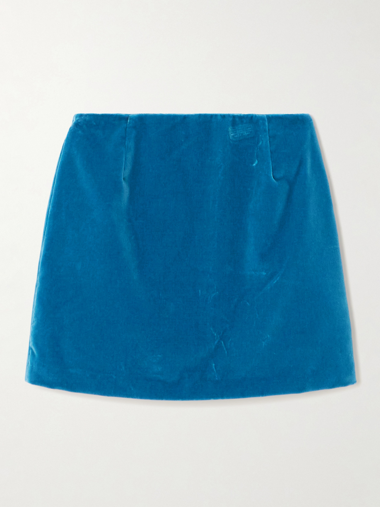 Blazé Milano Coci Cotton-velvet Mini Skirt In Blue