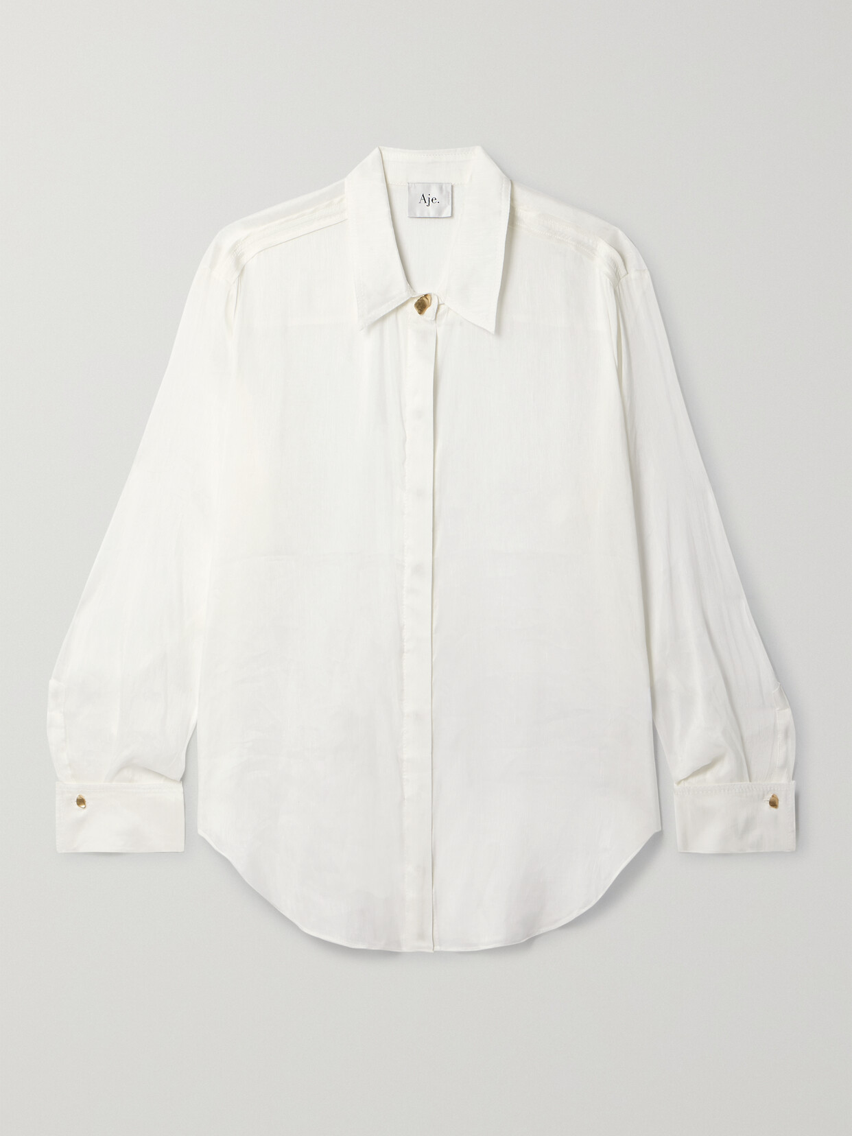 Aje Intuition Oversized Linen And Silk-blend Organza Shirt In Ivory