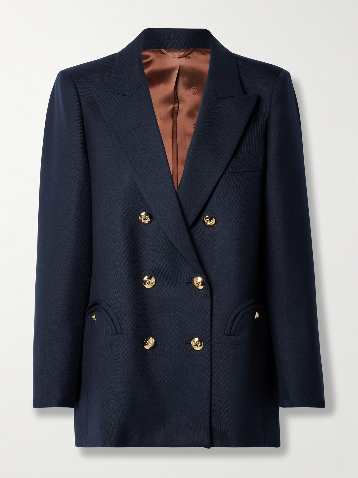 Blazé Milano Alcanara Everynight Double-breasted Wool-twill Blazer - Blue