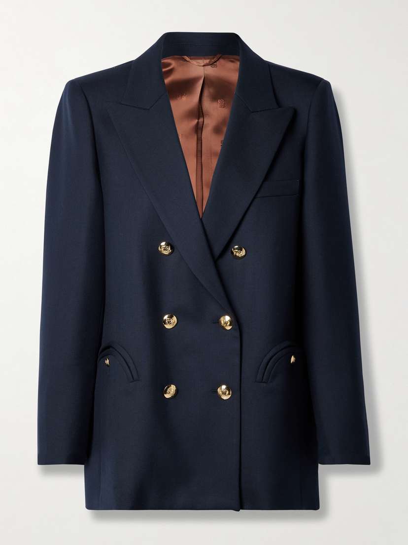 Blazé Milano Alcanara Everynight Double-breasted Wool-twill Blazer