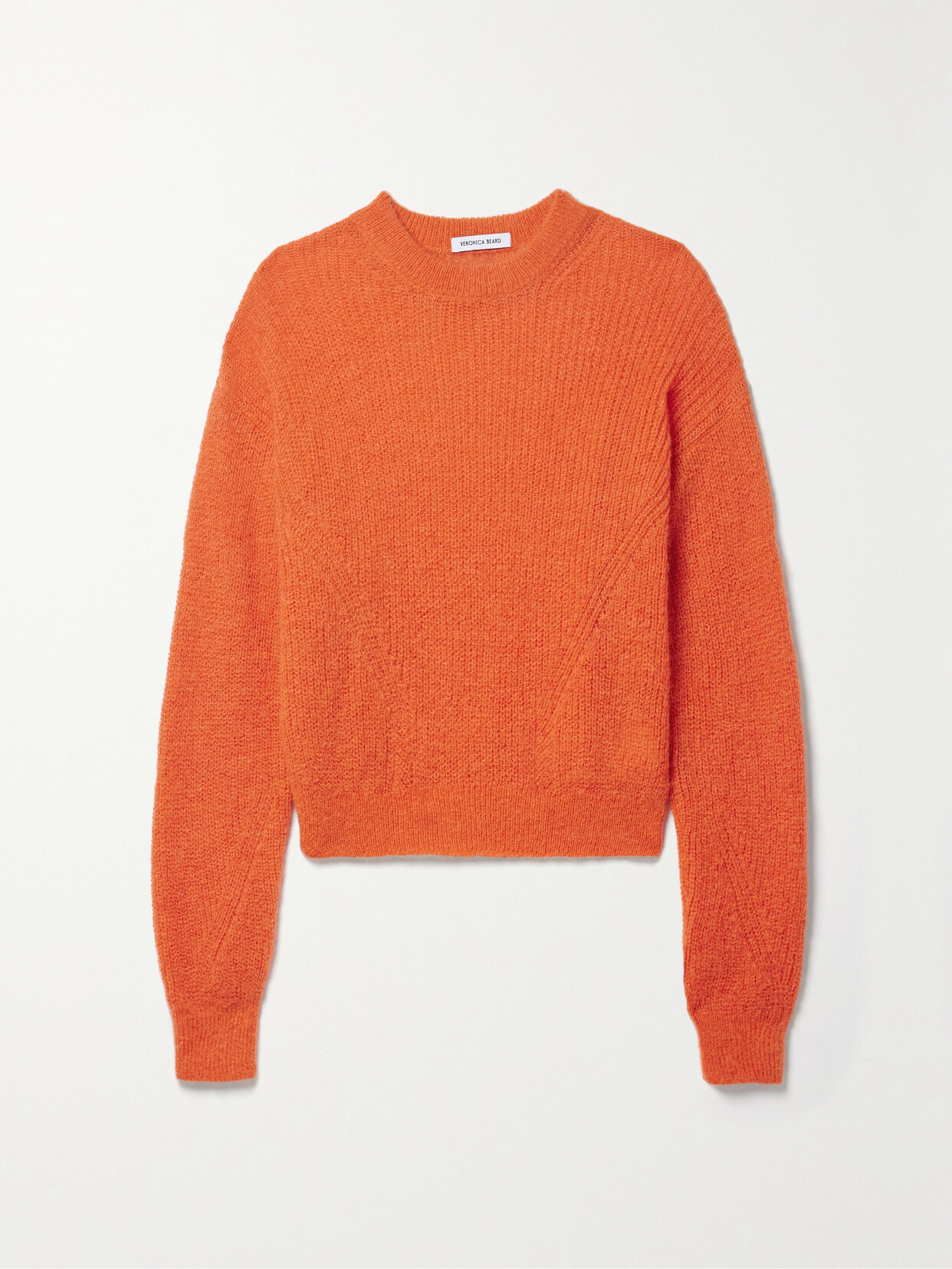 Shop Veronica Beard Melinda Ribbed-knit Sweater In Orange