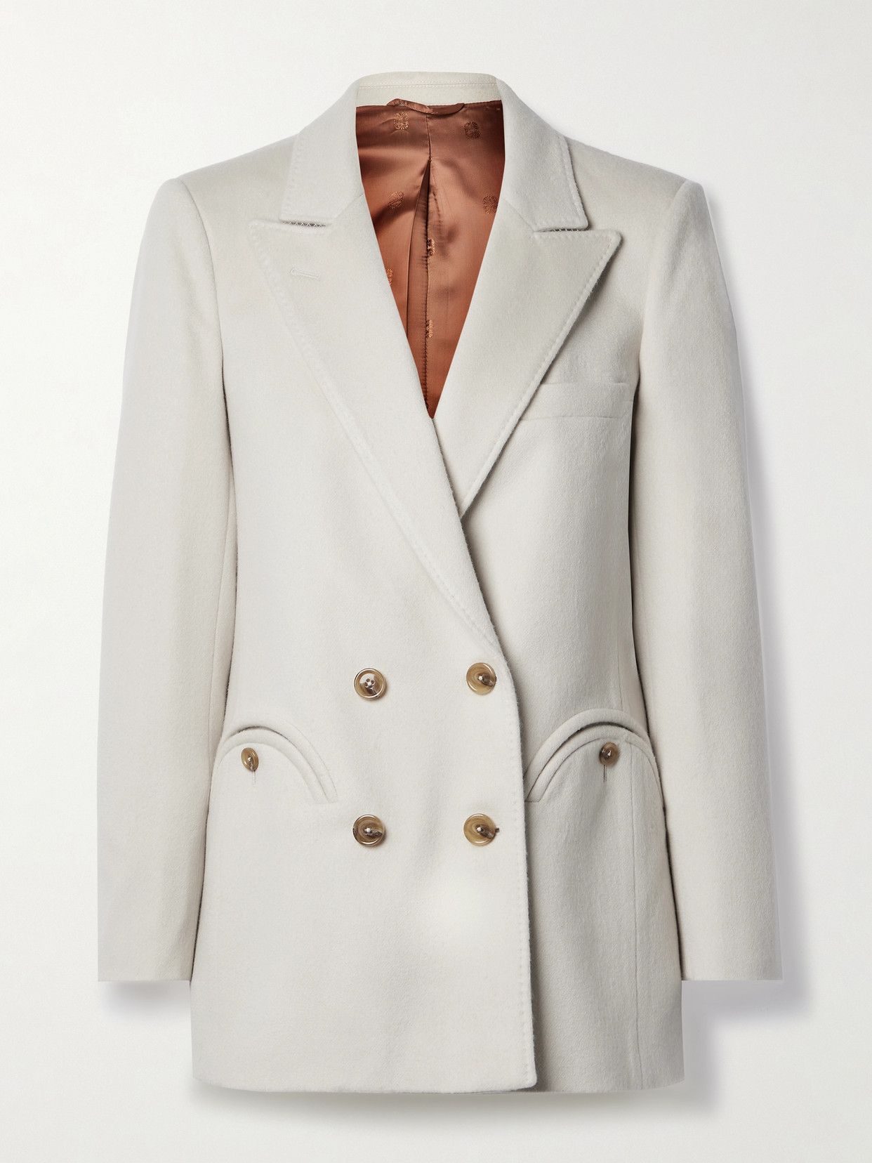 Blazé Milano Itaiami Everyday Double-breasted Brushed-wool Blazer - Cream