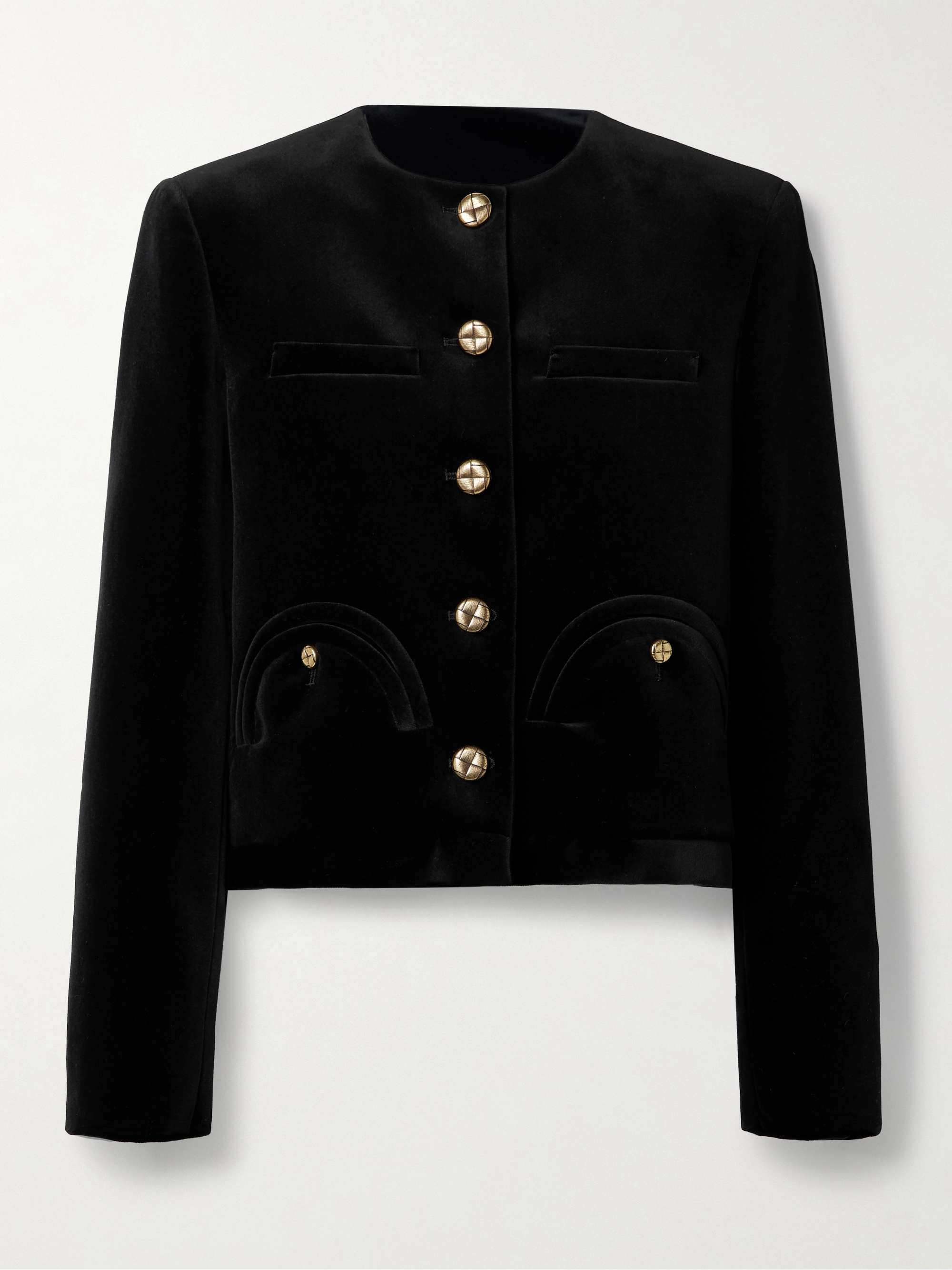 BLAZÉ MILANO Jealousy cropped cotton-velvet jacket | NET-A-PORTER