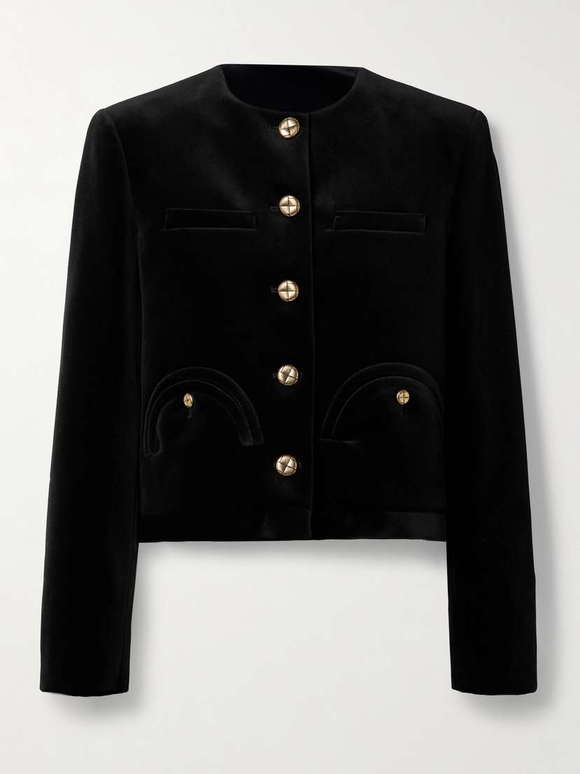 Blazé Milano Jealousy Cropped Cotton-velvet Jacket