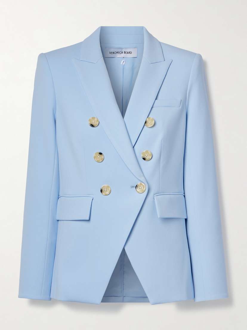 Veronica Beard Miller Dickey Double-breasted Grain De Poudre Blazer