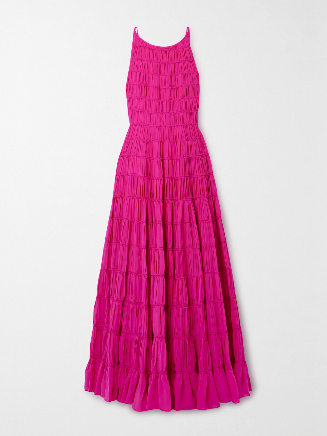 Aje Rosewood Ruched-chiffon Maxi Dress In Purple