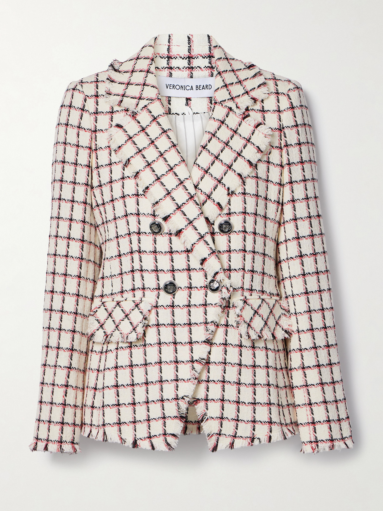 Veronica Beard - Taja Double-breasted Checked Cotton-blend Tweed Blazer - Multi