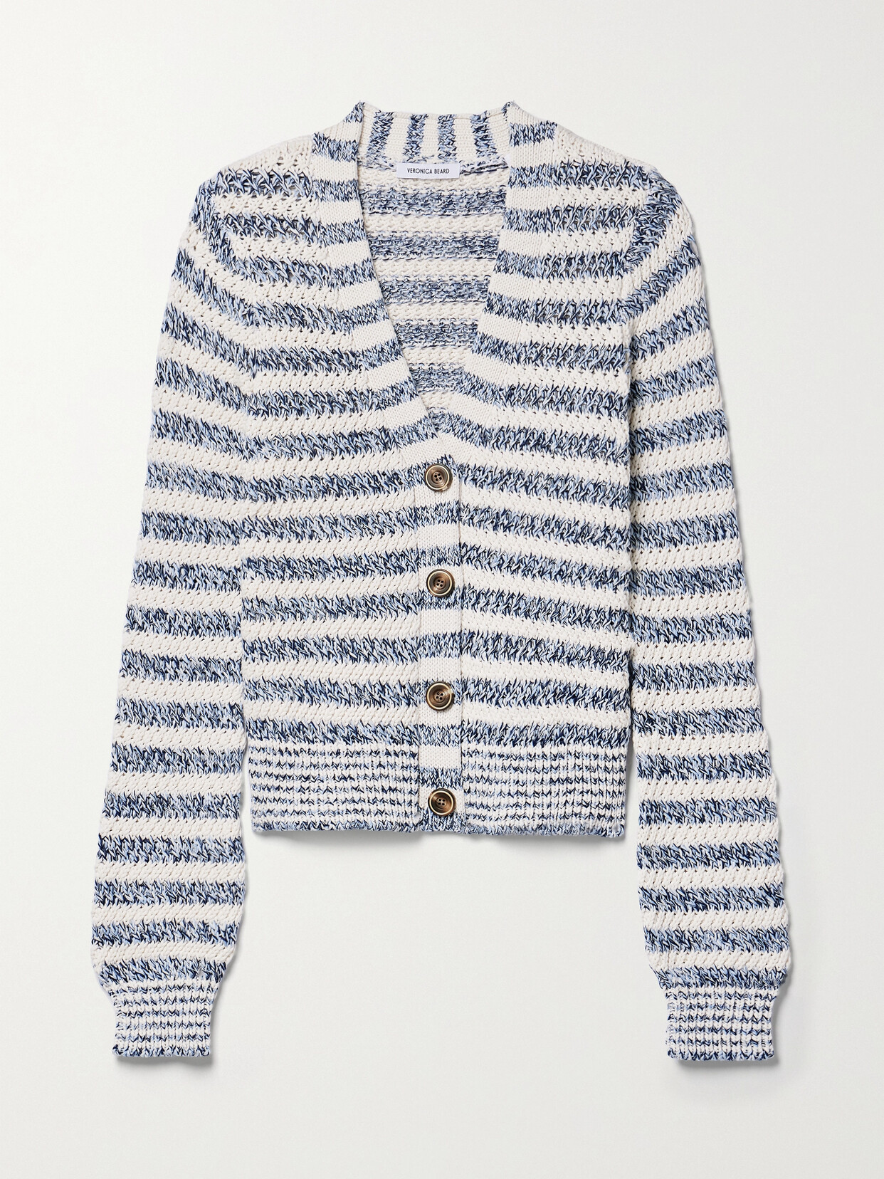 Veronica Beard - Artura Striped Knitted Cardigan - Blue