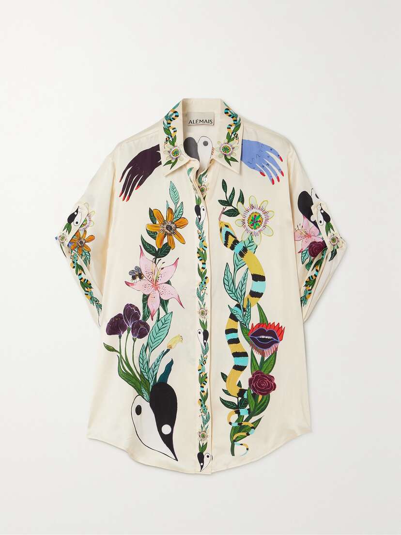ALEMAIS + Meagan Boyd Meagan Printed Silk Crepe De Chine Shirt