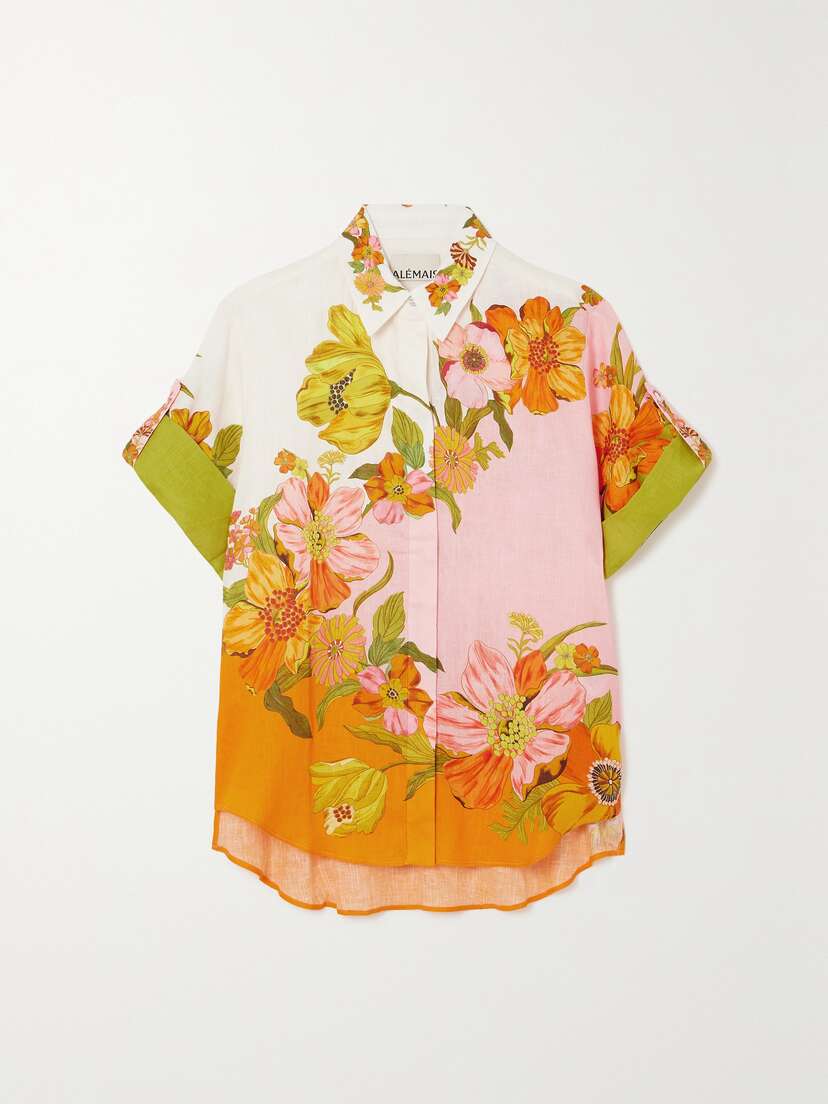 ALEMAIS + Net Sustain Silas Floral-print Linen Shirt - UK 14