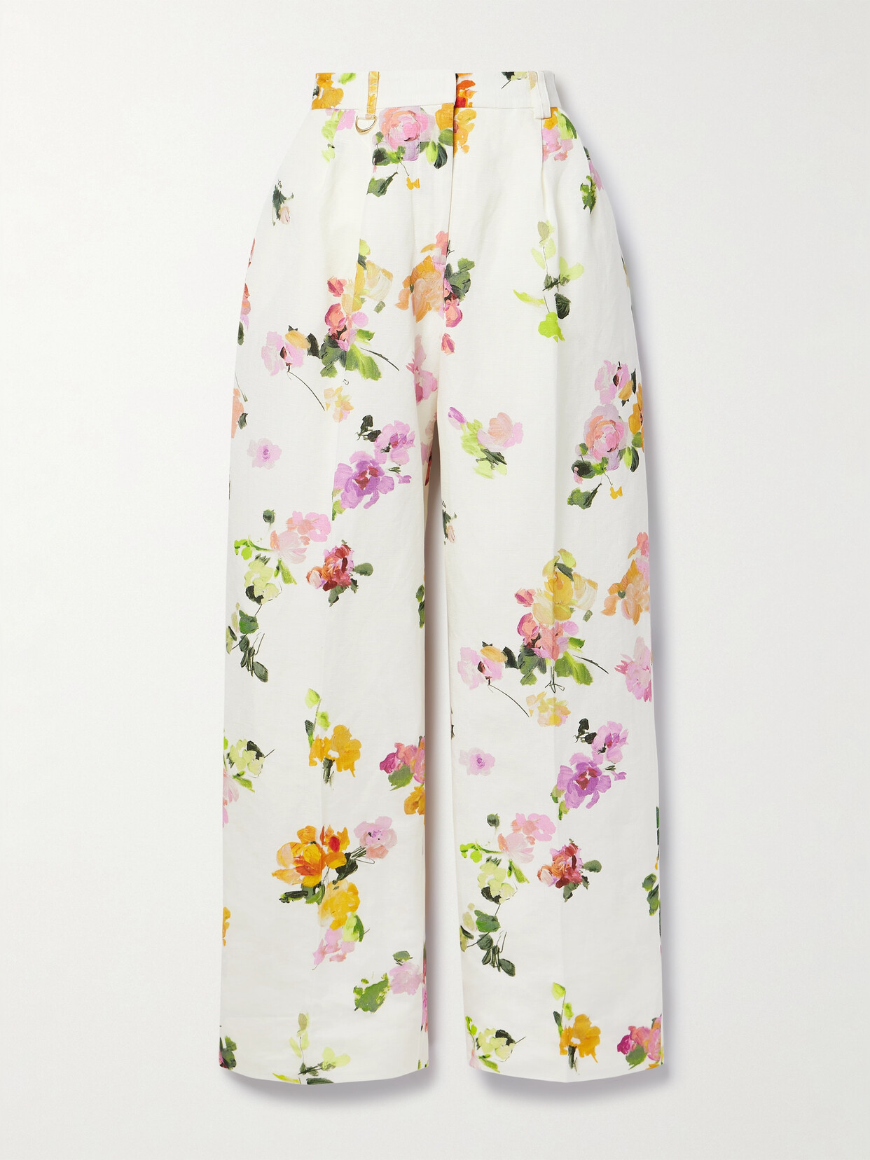 Aje - Portray Pleated Floral-print Linen-blend Wide-leg Pants - Multi