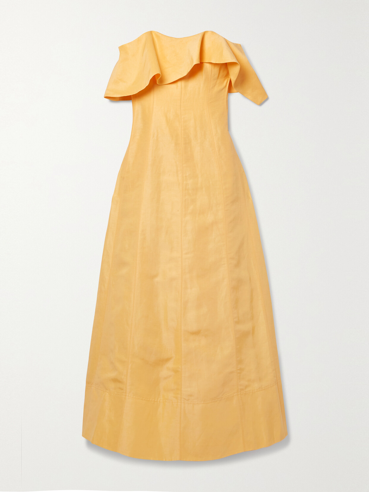 Aje - Shallows Strapless Linen-blend Gown - Yellow