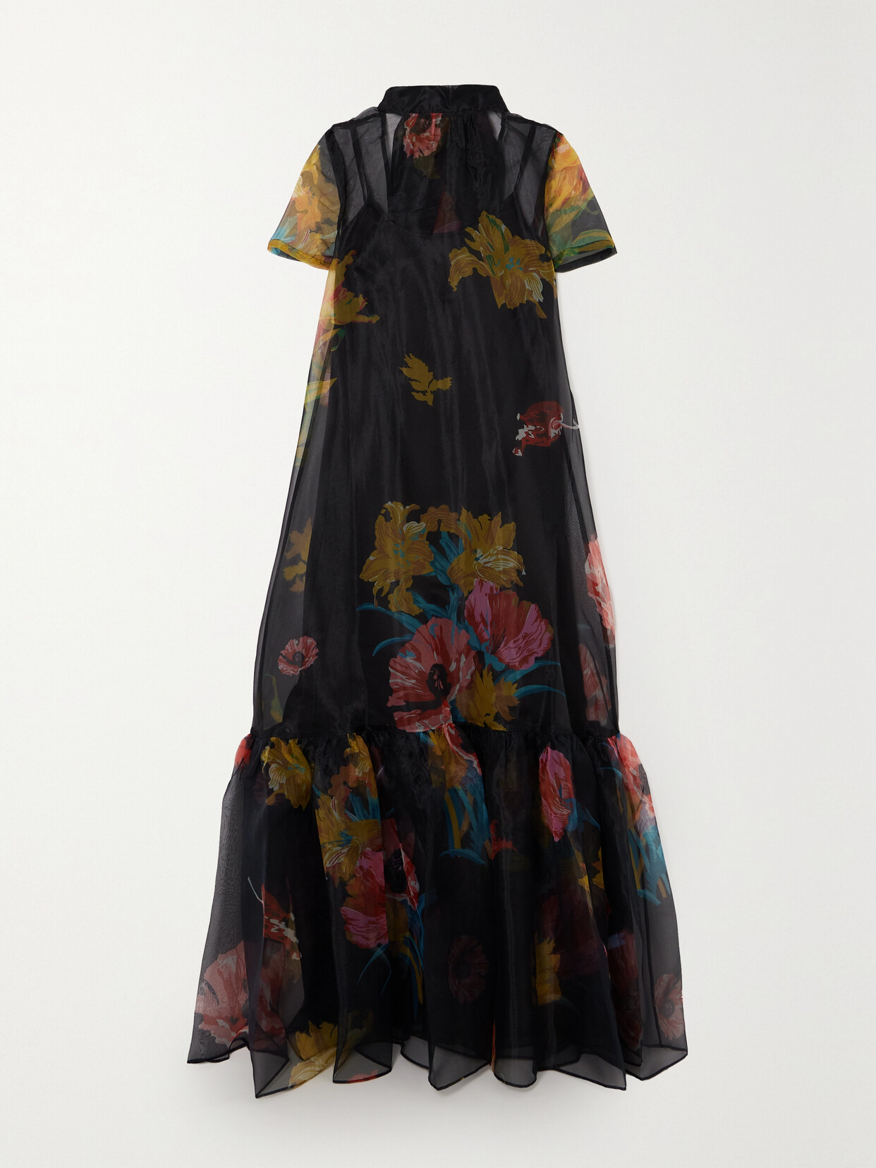 STAUD - Calluna Tie-neck Tiered Floral-print Organza Gown - Multi