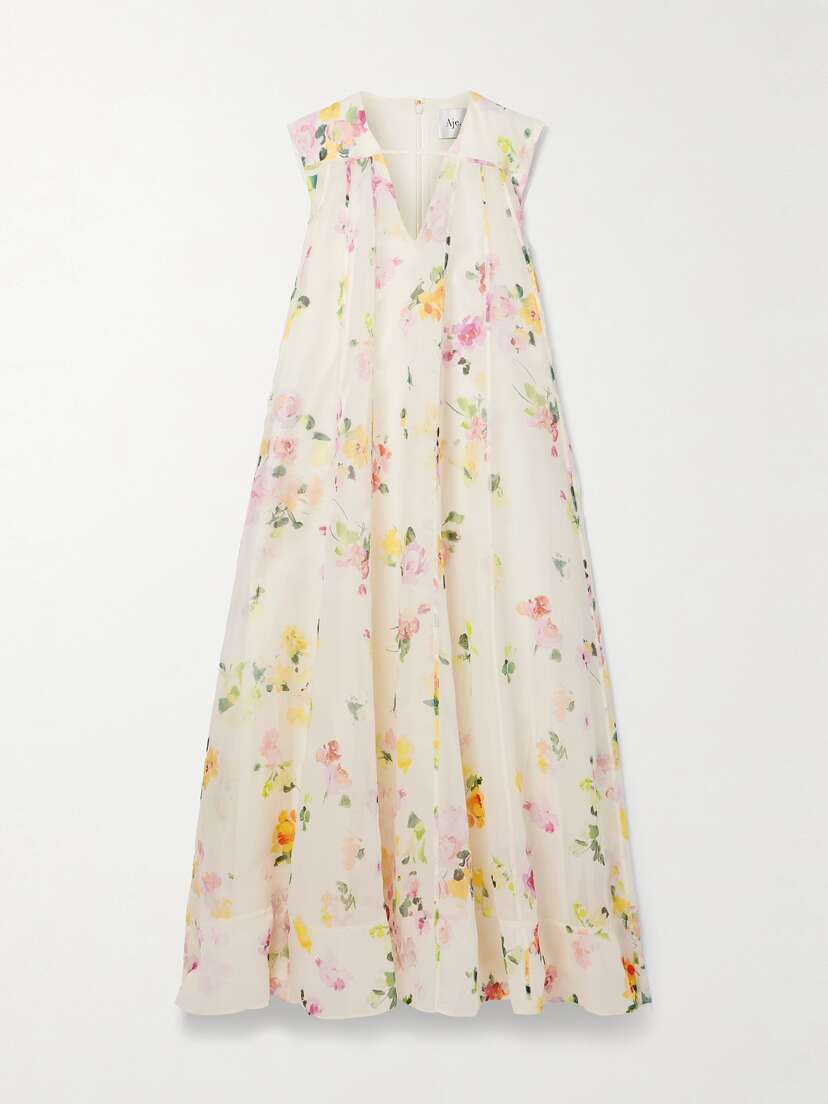Aje Earthen Floral-print Organza Maxi Dress