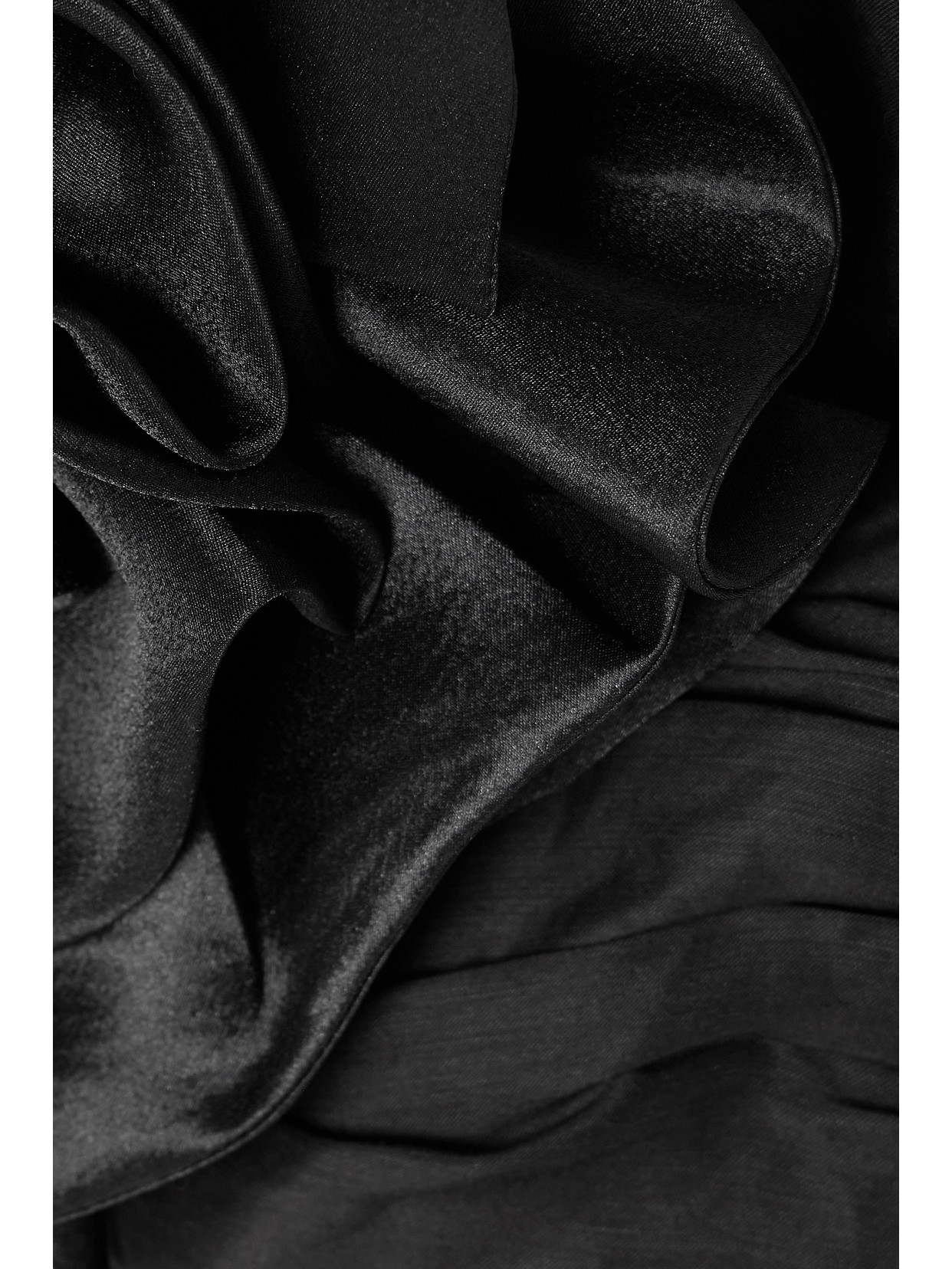 Aje Energy Satin-trimmed Wrap-effect Linen-blend Mini Dress In Black