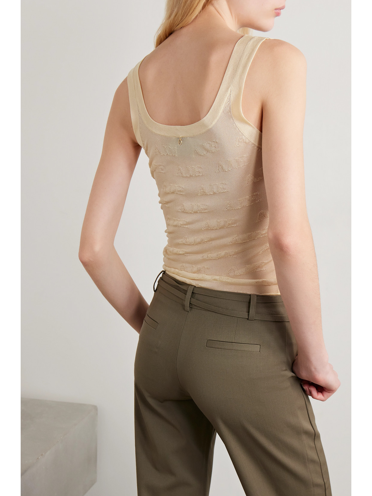 Aje Method Jacquard-knit Tank In Ivory