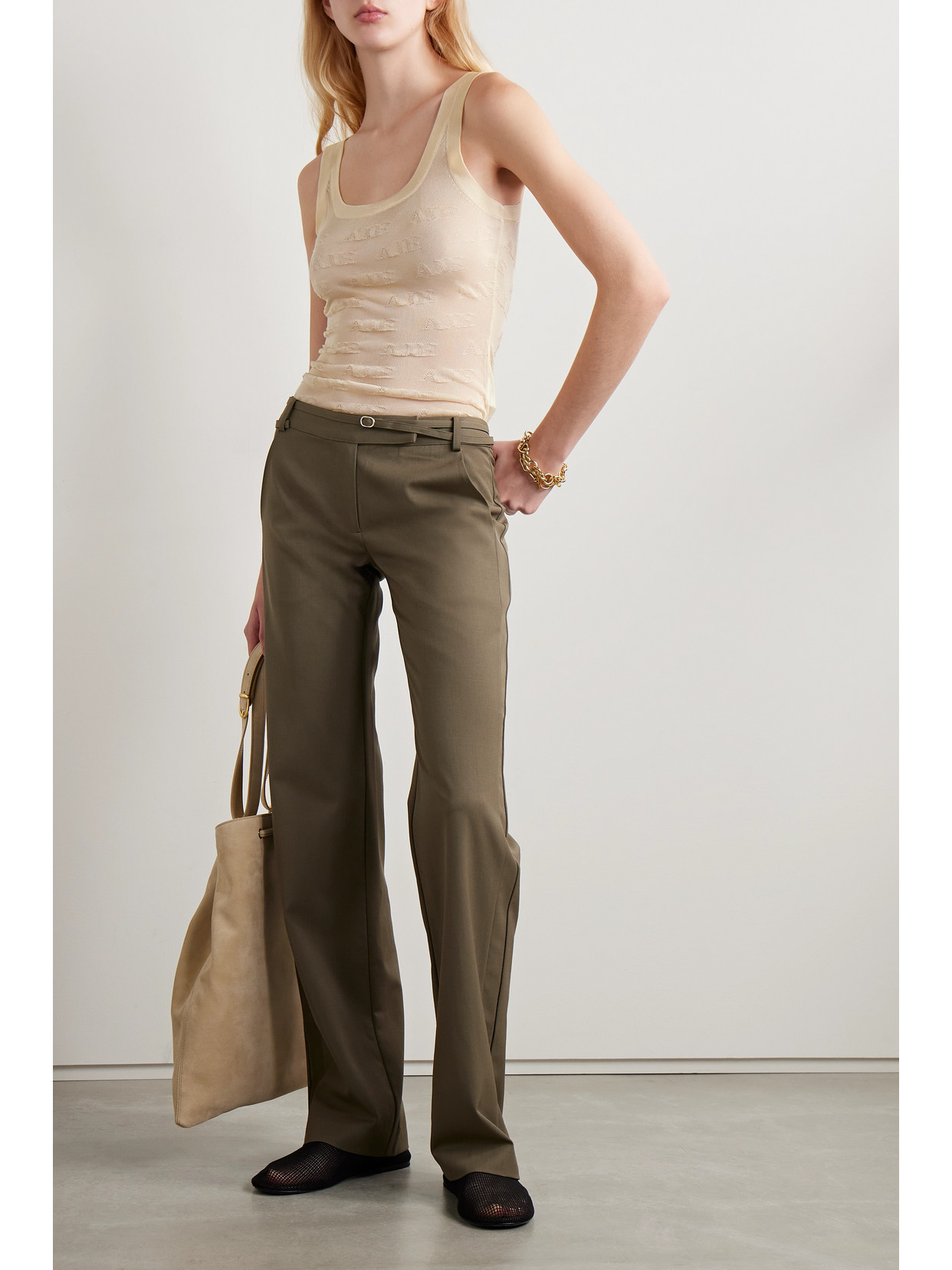 Aje Method Jacquard-knit Tank In Ivory