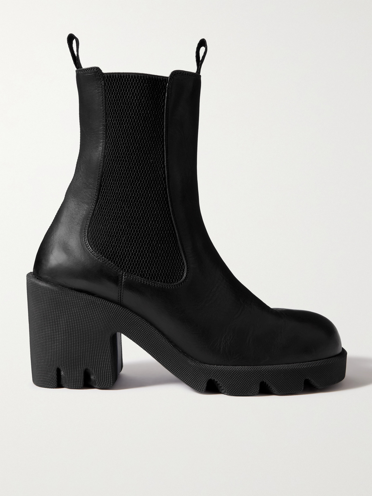 Shop Burberry Leather Chelsea Boots In Black