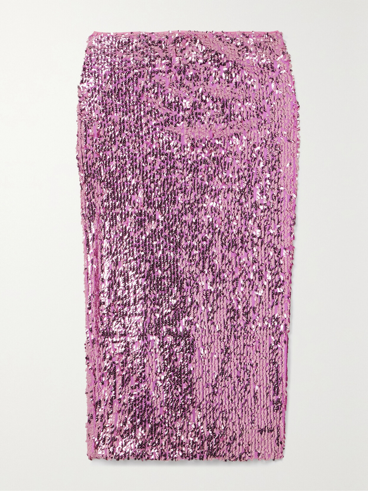 Rotate Birger Christensen + Net Sustain Tasha Sequined Recycled-tulle Midi Skirt In Pink