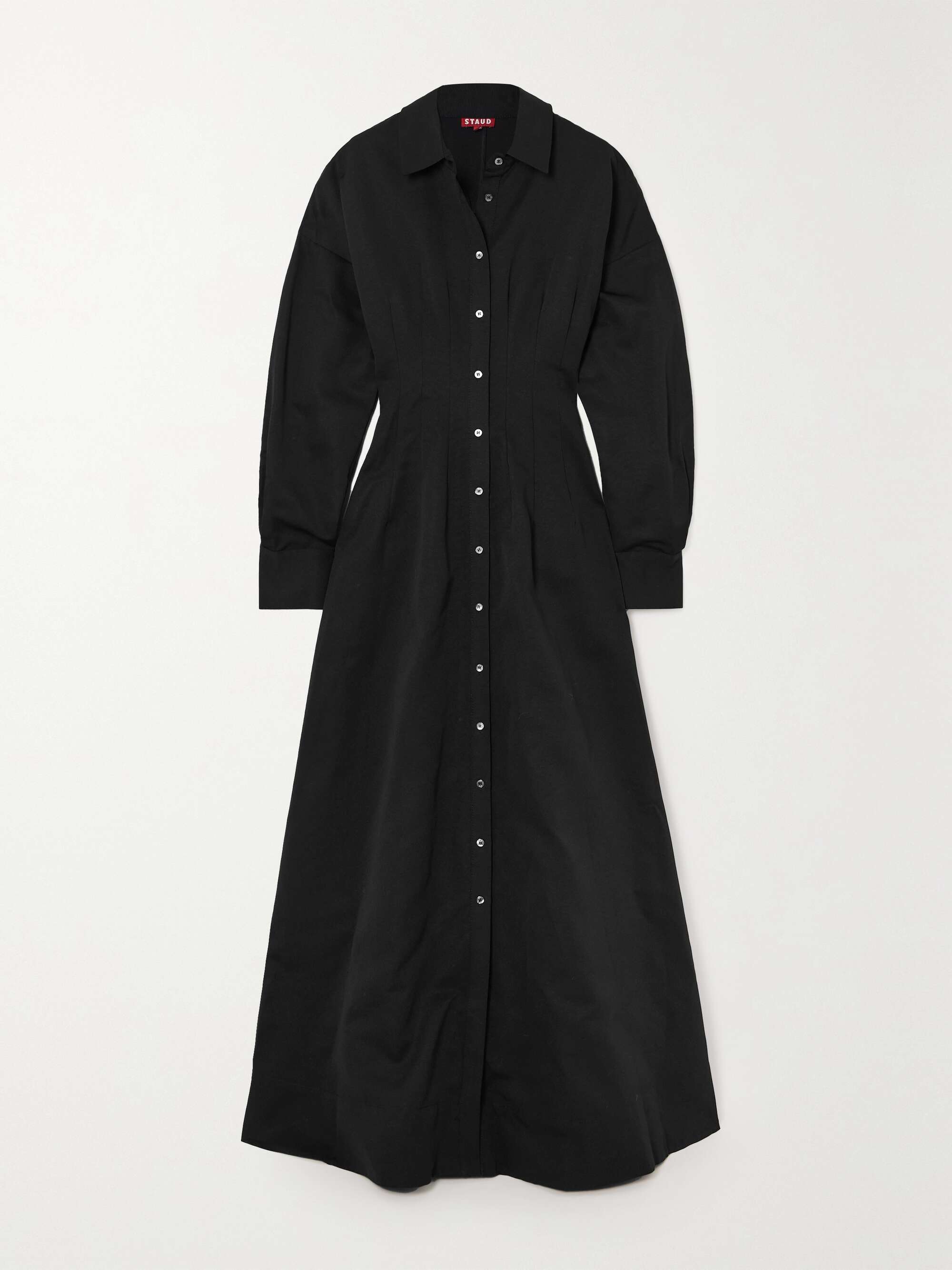 STAUD Winona cotton-blend faille maxi shirt dress | NET-A-PORTER