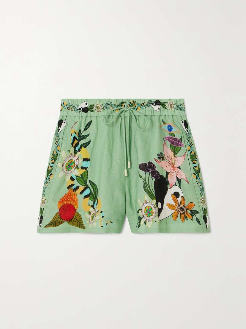ALEMAIS + Net Sustain + Meagan Boyd Printed Linen Shorts