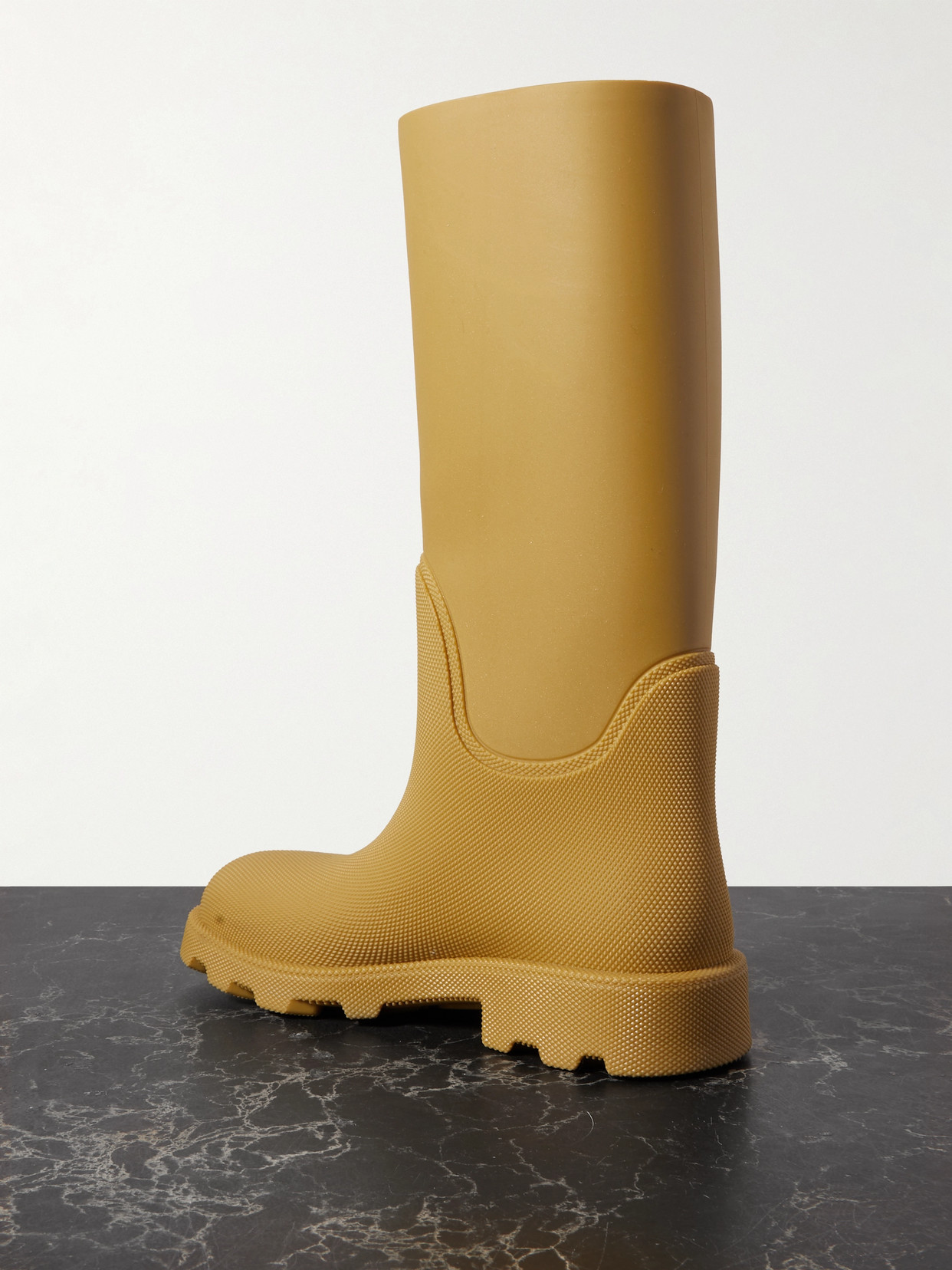 Shop Burberry Rubber Knee Boots In Yellow