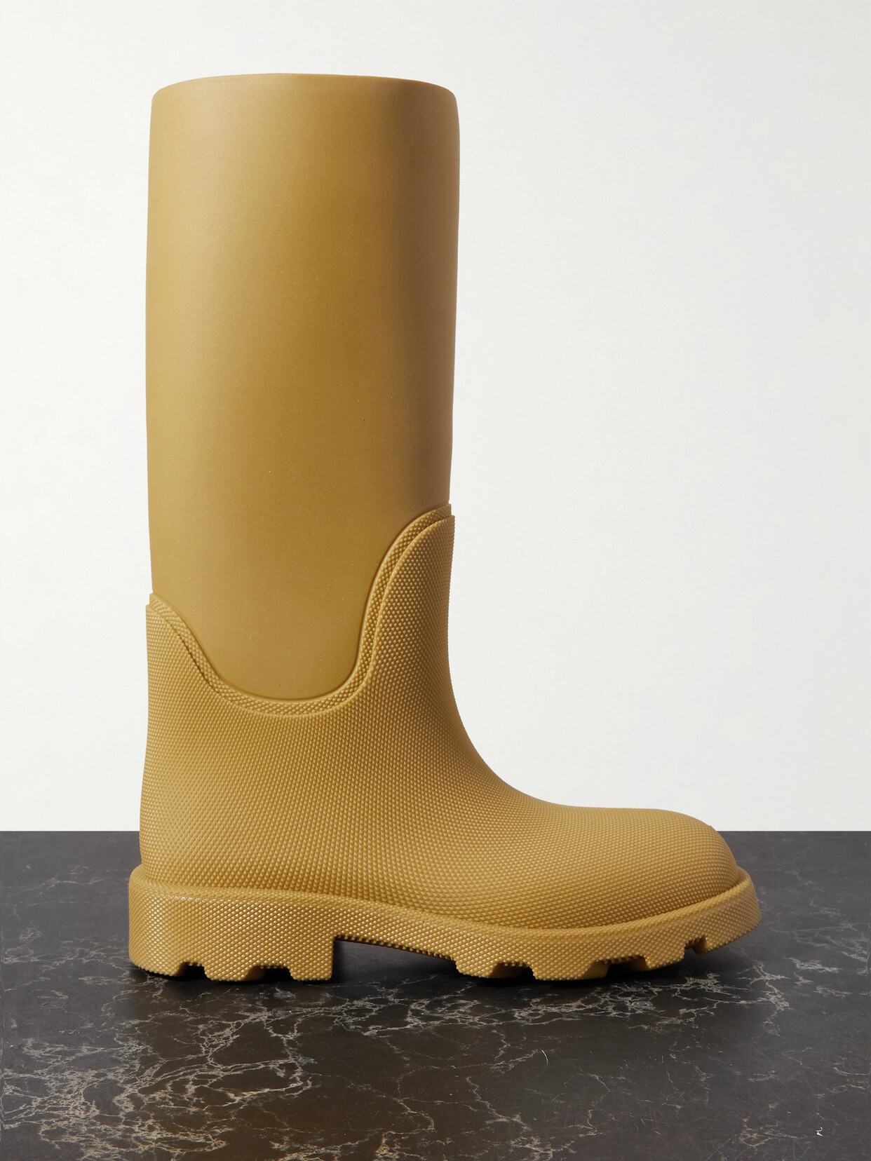 Burberry Rubber Knee Boots In Yellow