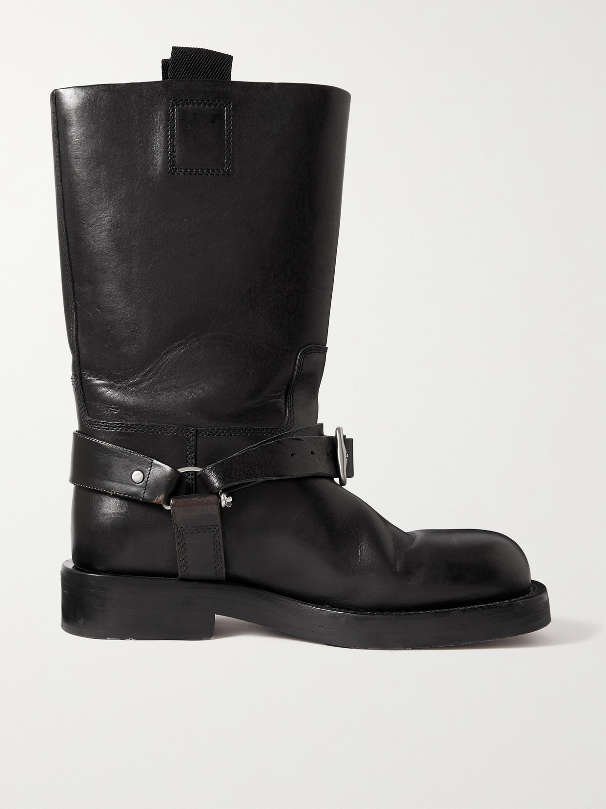 Burberry - Buckled Leather Ankle Boots - Black