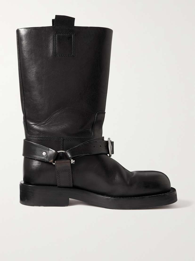 Burberry Buckled Leather Ankle Boots