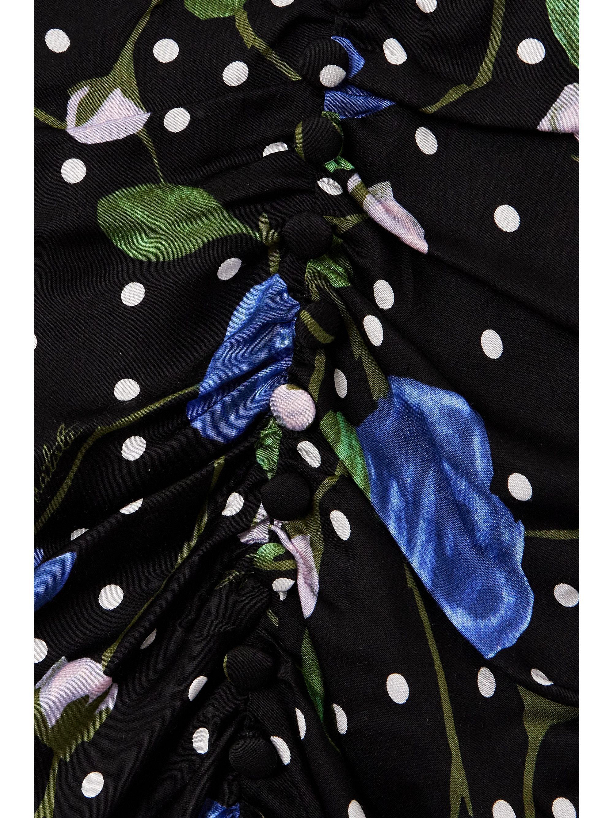 ROTATE Birger Christensen Goldie ruched floral-print satin maxi dress thumbnail