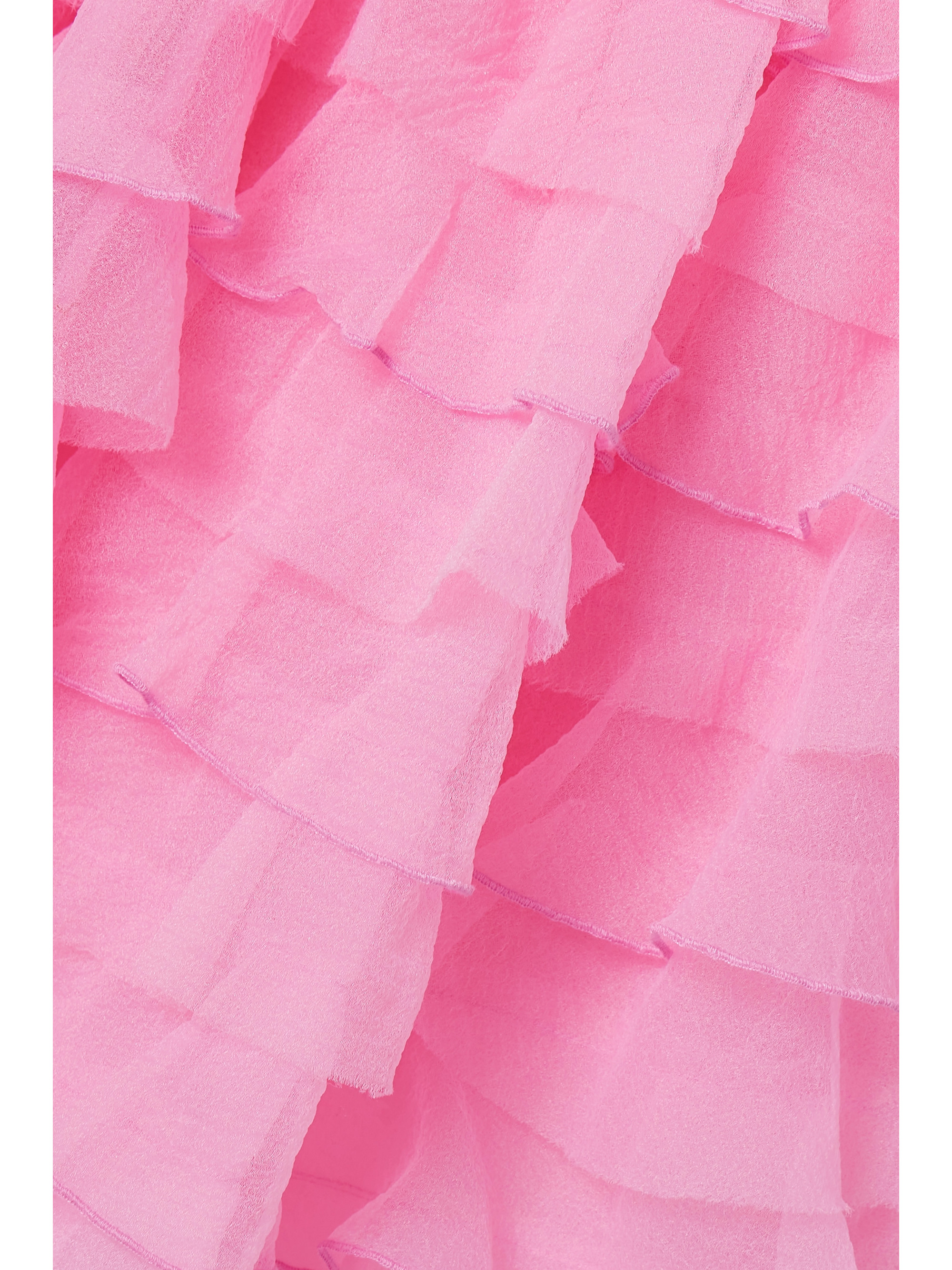 Staud Florian appliquéd ruffled organza mini dress