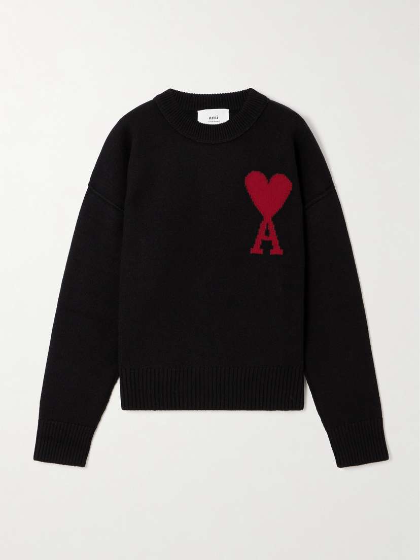 AMI PARIS + Net Sustain Adc Intarsia Wool Sweater