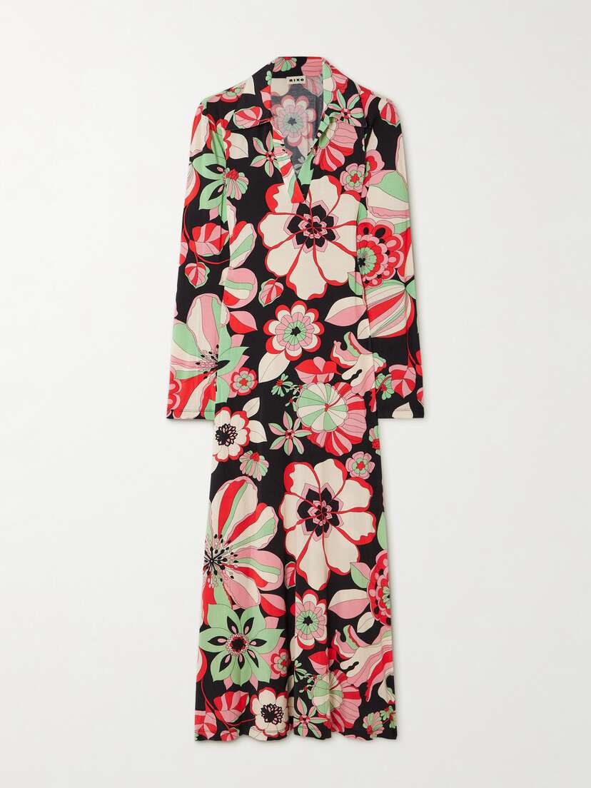 Rixo Tillie Floral-print Stretch-jersey Midi Dress