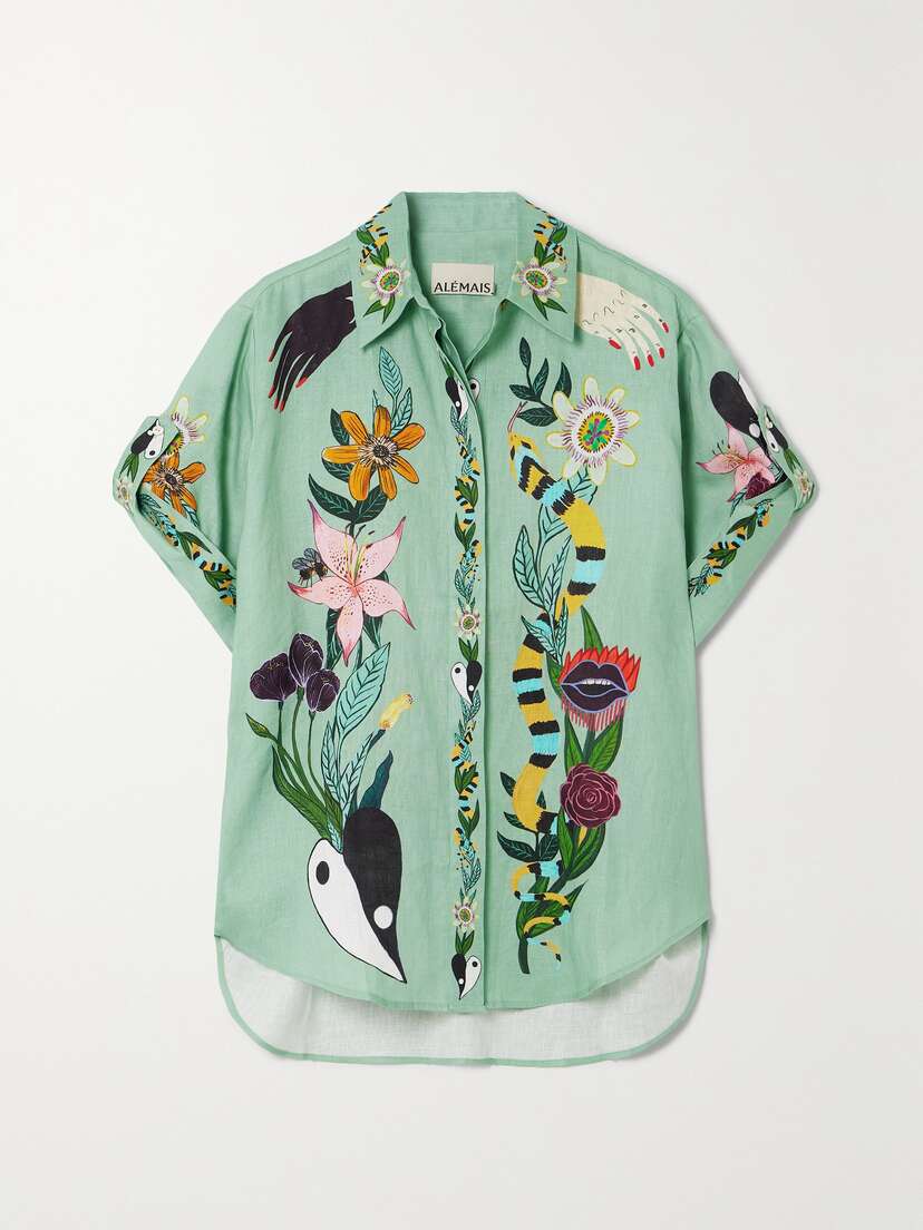 ALEMAIS + Net Sustain + Meagan Boyd Meagan Printed Linen Shirt