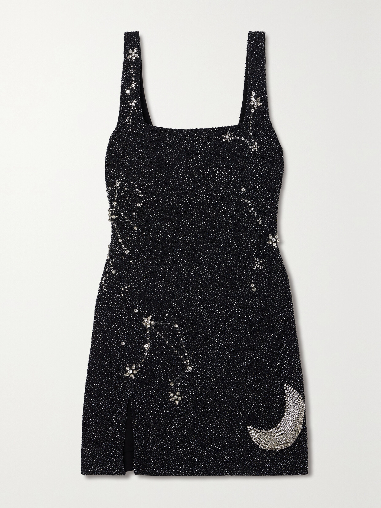 STAUD LE SABLE CRYSTAL-EMBELLISHED BEADED STRETCH-TULLE MINI DRESS