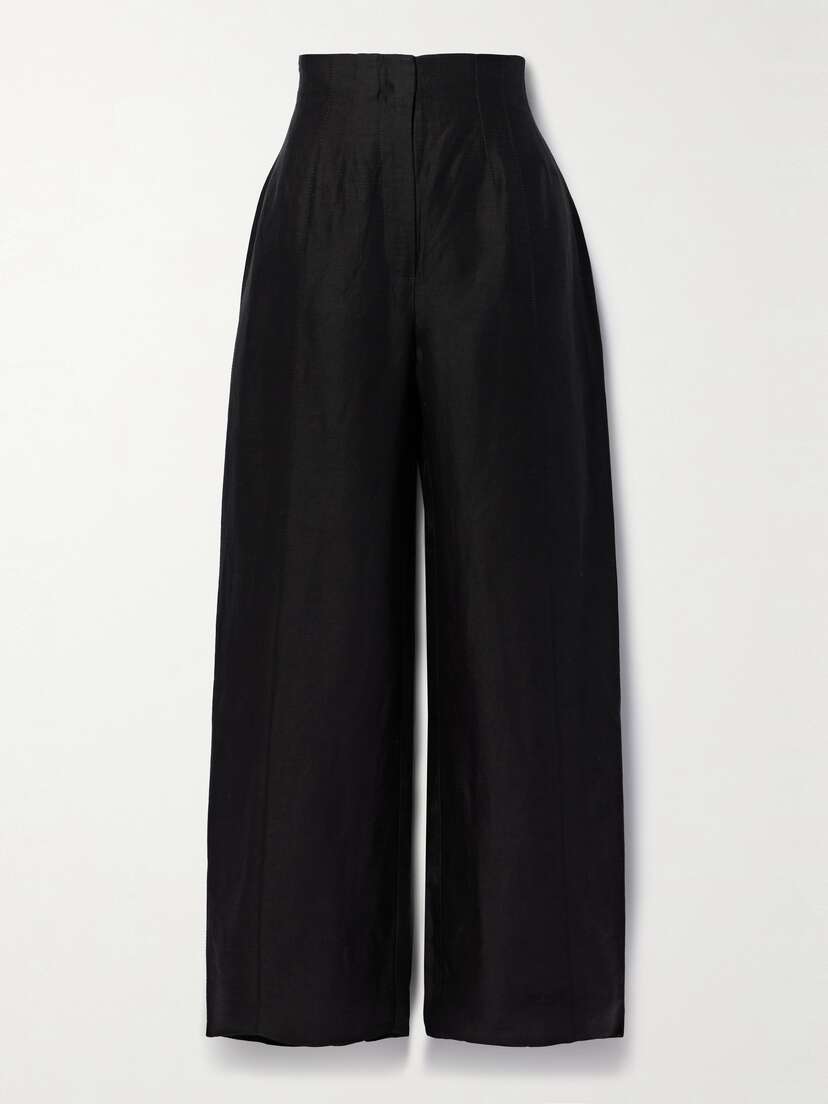 Aje Theory Linen-blend Wide-leg Pants - UK 16