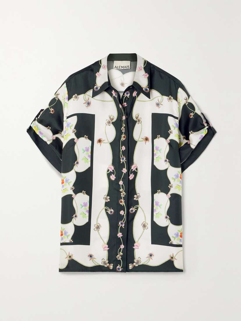 ALEMAIS Venus Printed Silk-twill Shirt -  - UK 14