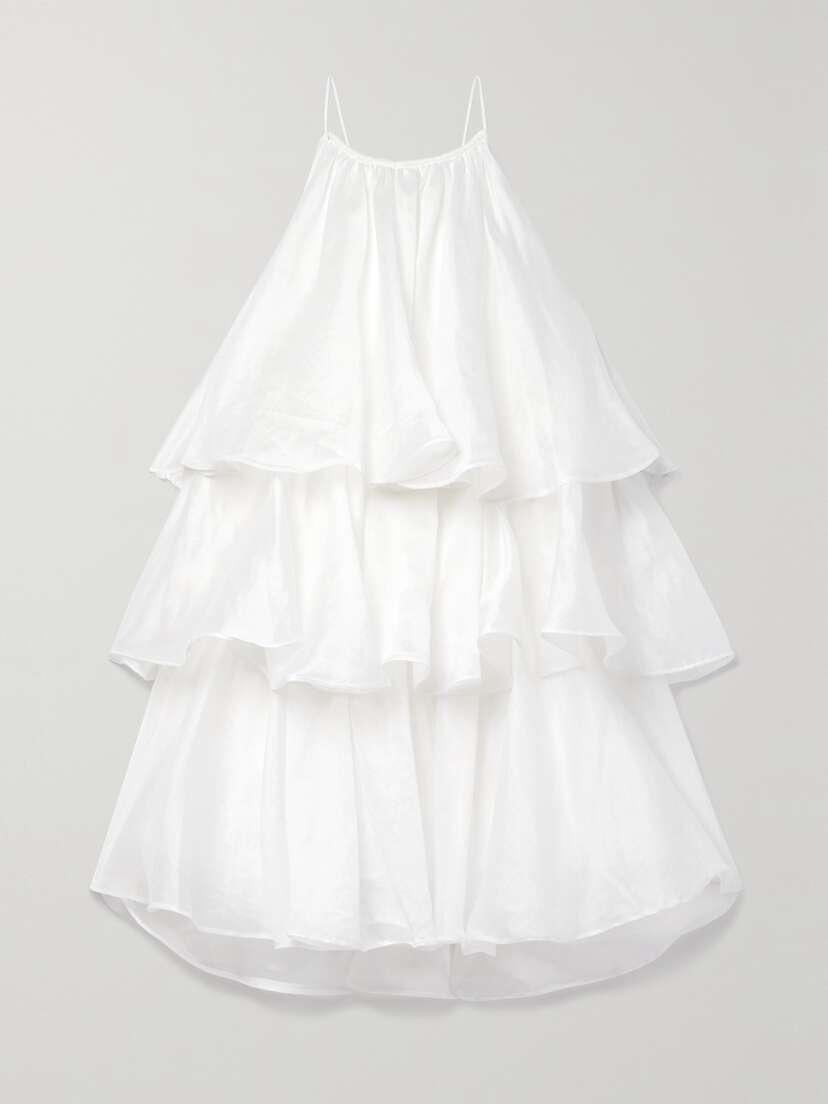 Aje Claudia Tiered Organza Mini Dress - UK 16