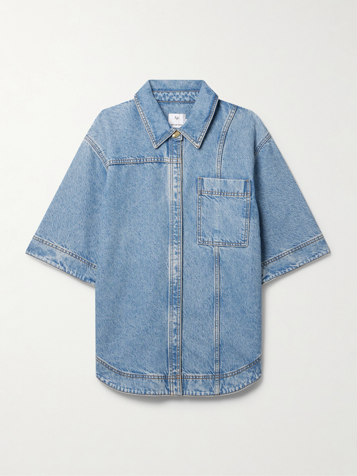 Aje + Net Sustain + Outland Denim Oversized Denim Shirt In Blue