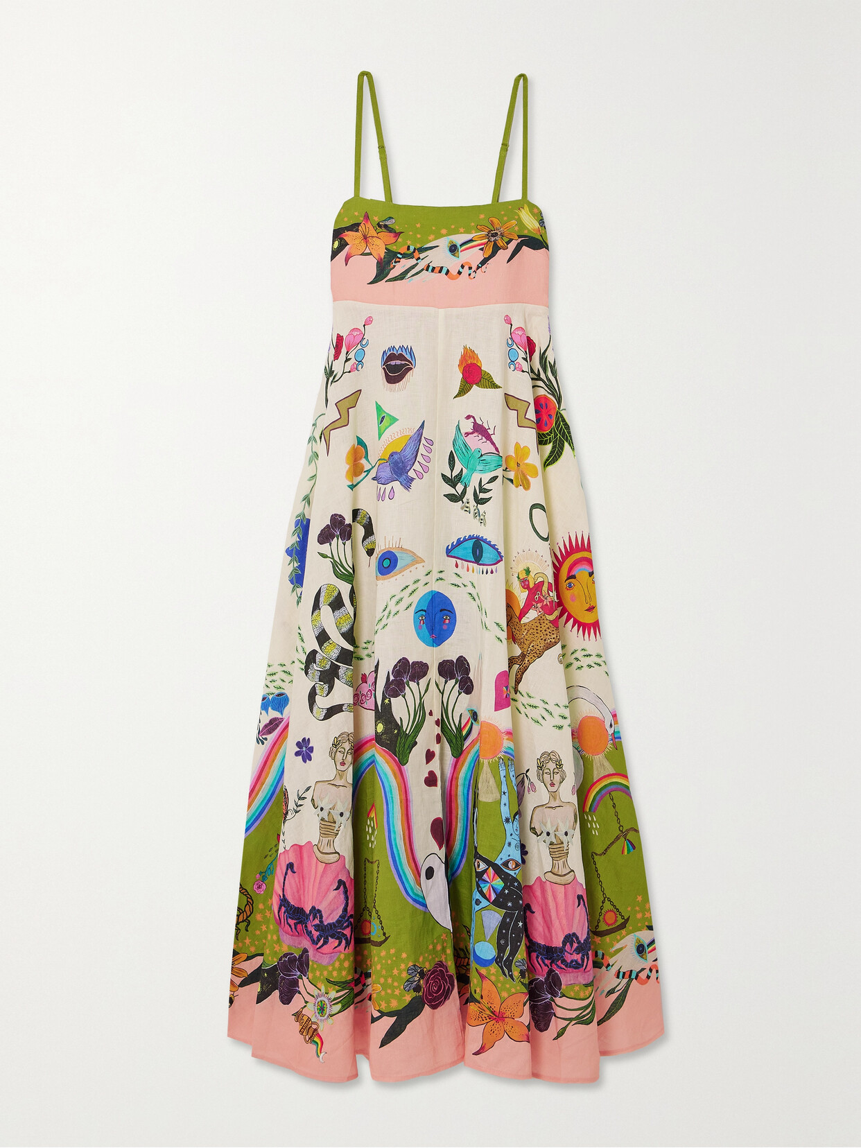 ALEMAIS + Meagan Boyd Evergreen Printed Linen Midi Dress - Multi