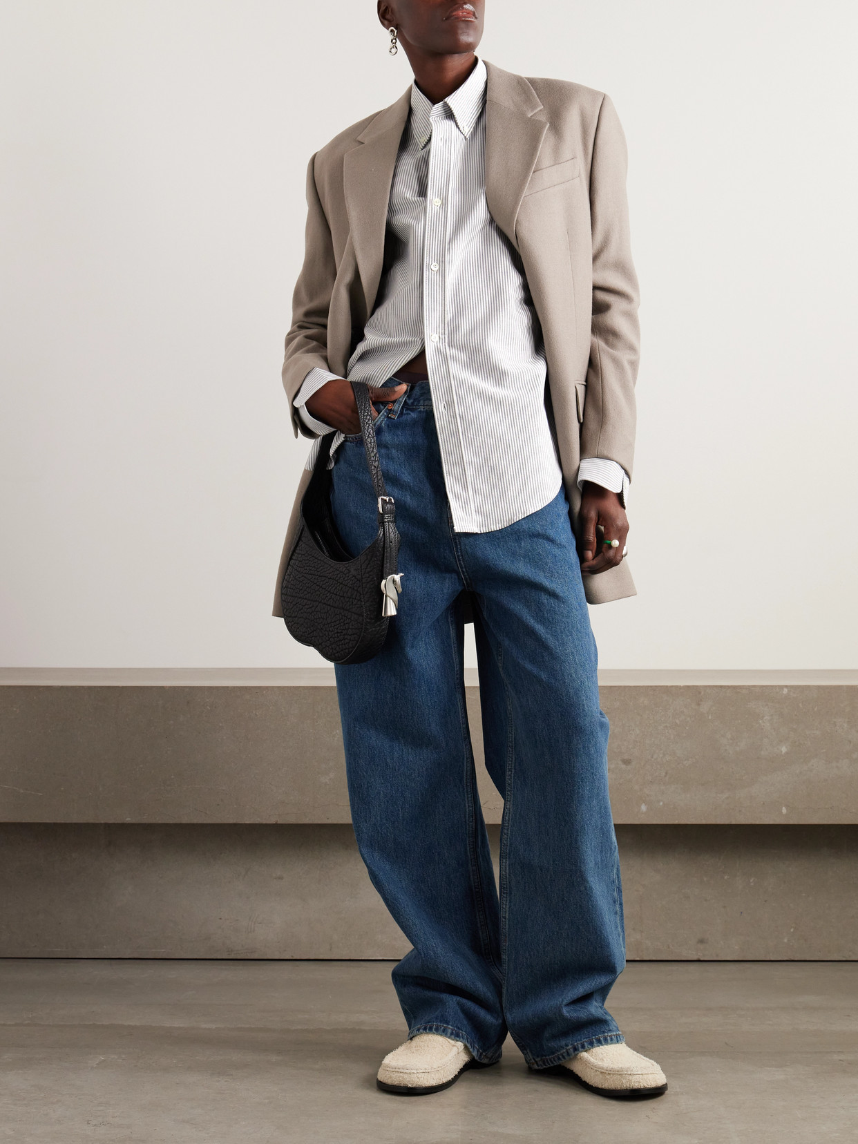 Adc Embroidered Striped Cotton-Poplin Shirt