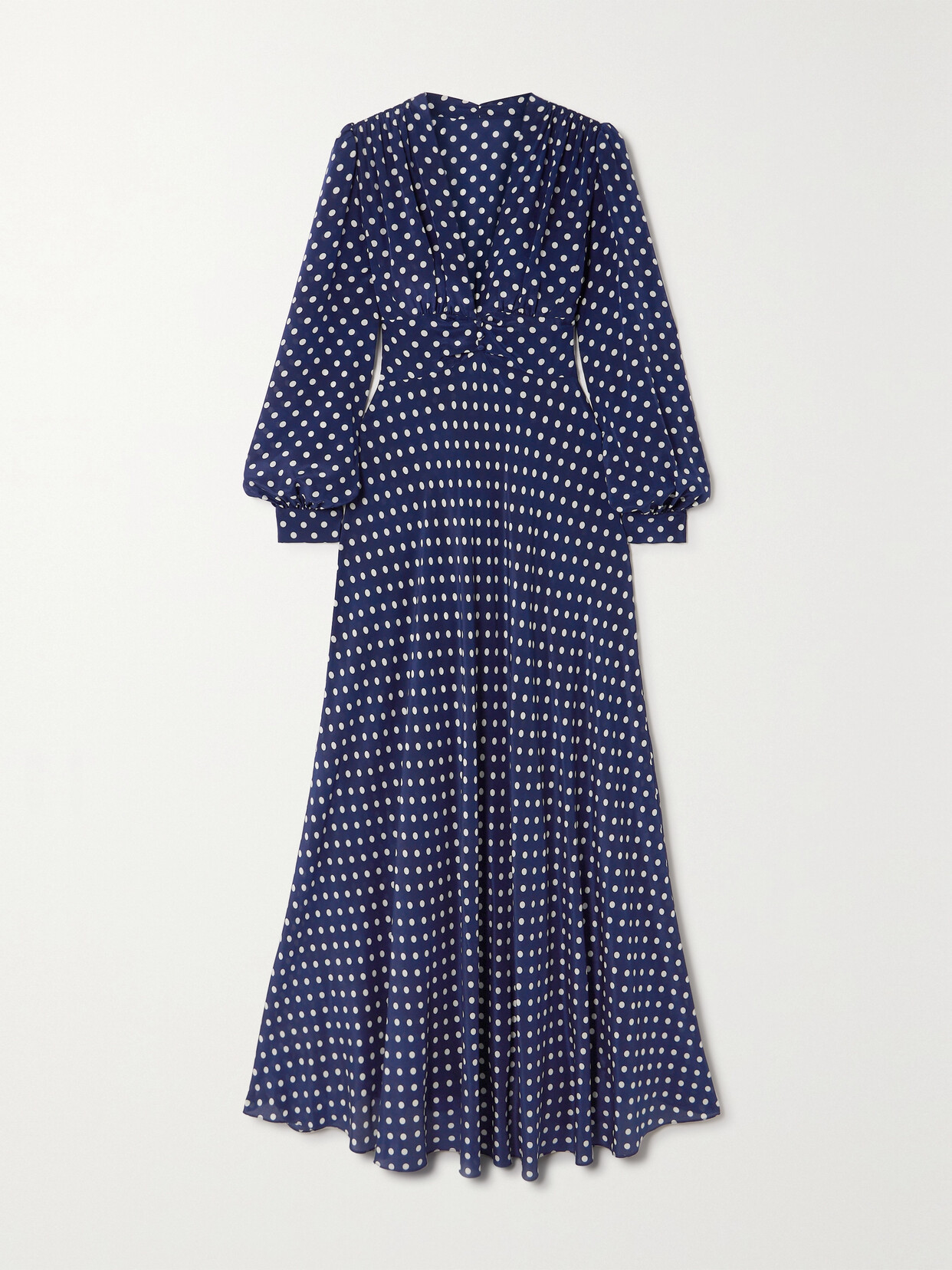 RIXO LONDON EMORY POLKA-DOT SILK MAXI DRESS