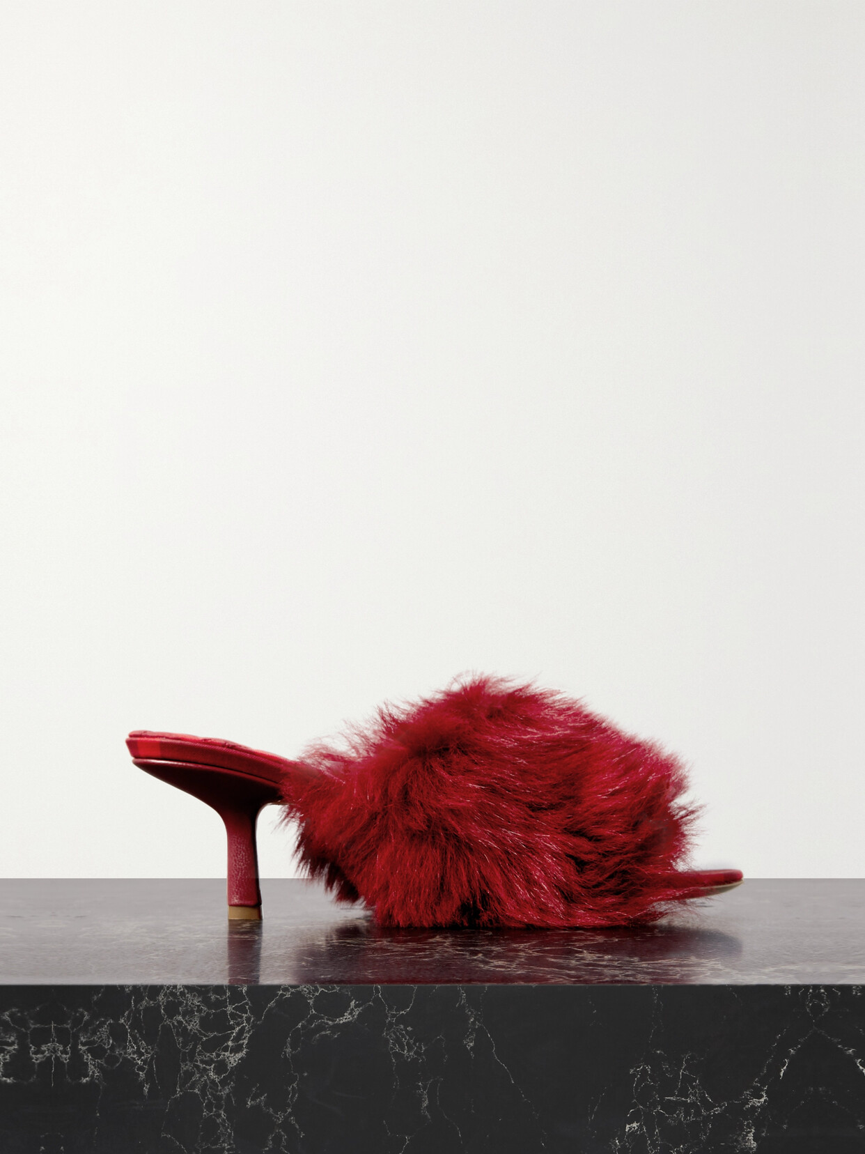 Burberry - Shearling Mules - Red